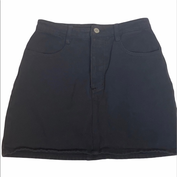 J. Galt Black Jean Skirt with 5 Button Closure - Picture 1 of 8